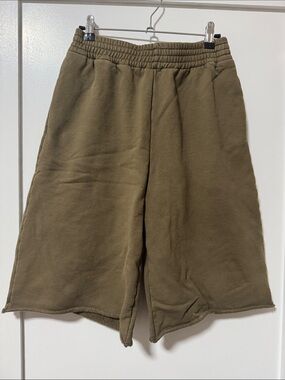Olive Green Fleece Shorts